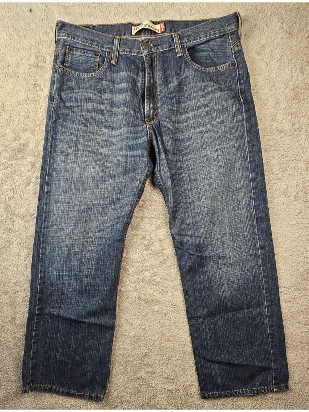 Levis Mens 569 Loose Straight Fit Jeans W36 L30 Dark Wash Denim